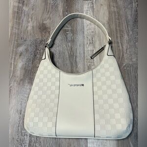 Bone color Checkered Handbag